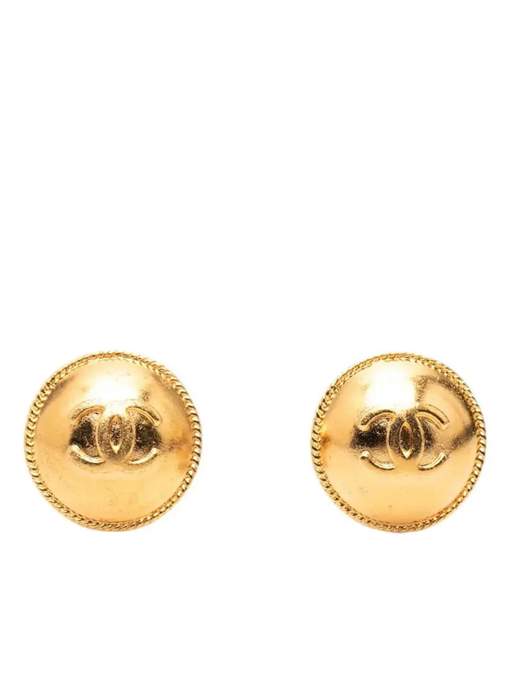 Chanel Cc Logo Round Clip-On Earrings #247021C64B